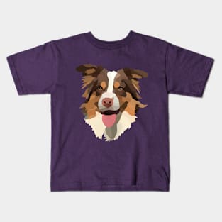 Red tricolor Australian Shepherd Kids T-Shirt